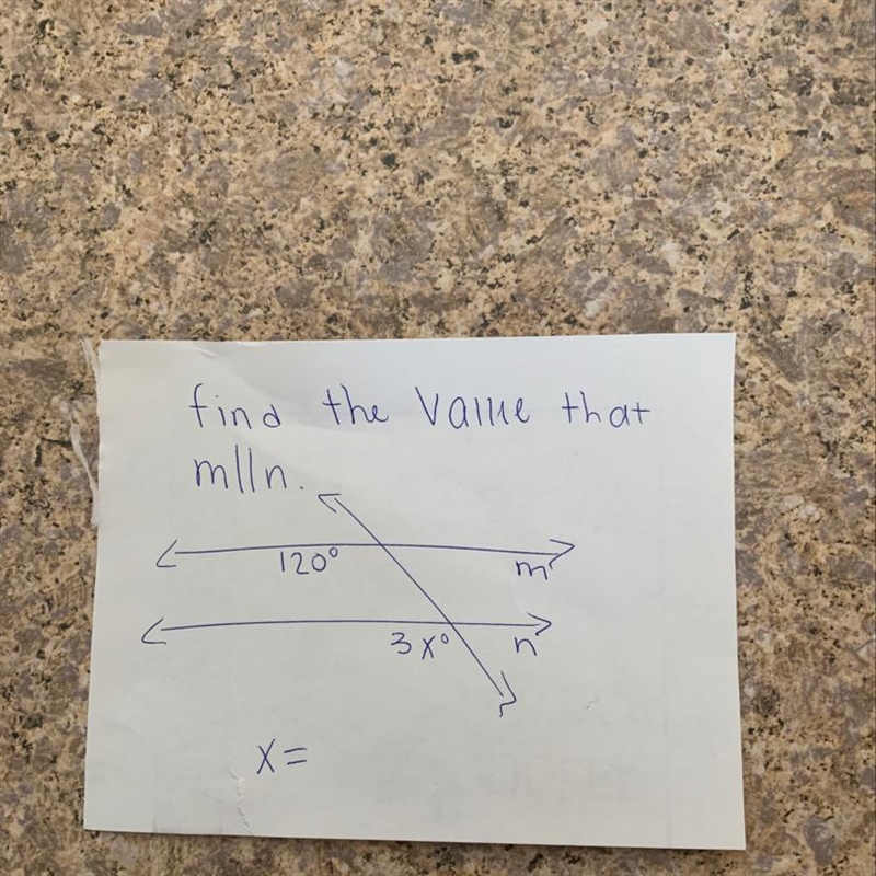 The value of x is 40 but how do I get that I need to show work ?-example-1