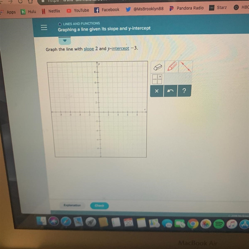 Graph the line with slope 2 and y-intercept-3.-example-1