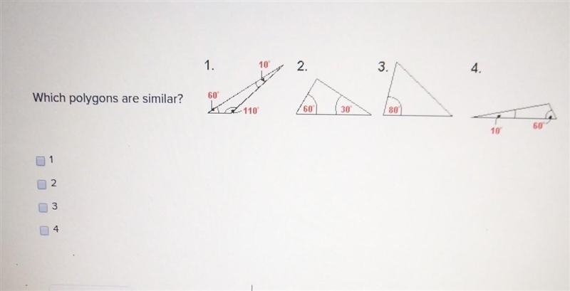 Which polygons are similar??​-example-1