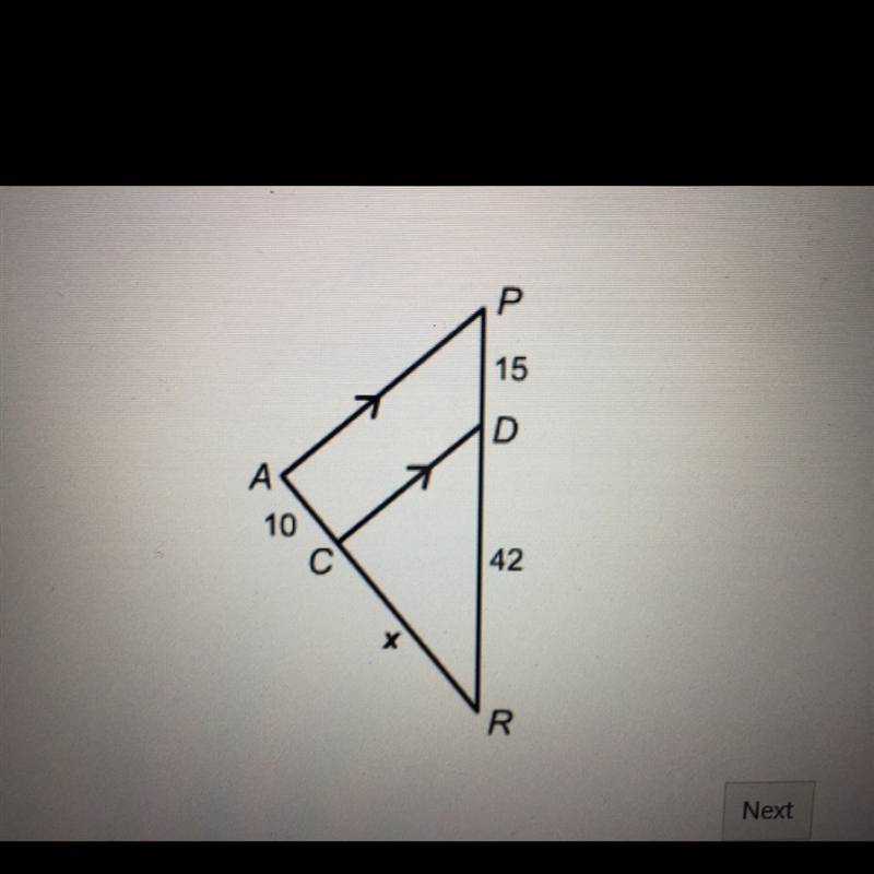 What is the value of x? ___ units-example-1