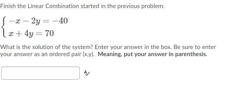 Enter your answer in the box. Be sure to enter your answer as an ordered pair (x,y-example-1