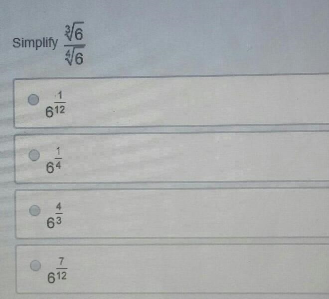 Simplify this please help the answer choice are in the picture​-example-1