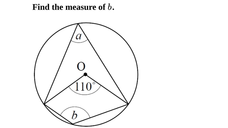 Find the measure of b. (Explain how you found it please!)-example-1