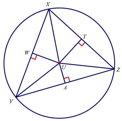 Given that point U is the circumcenter of triangle xvz , which segments are congruent-example-1