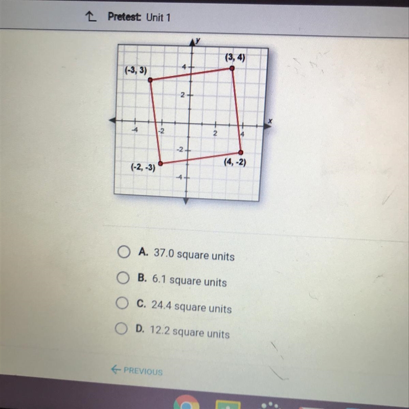 Polygon ABCD is a rectangle. What is the area? Round your answer to the nearest tenth-example-1