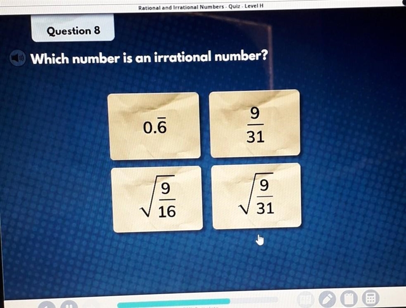 Which number is an irrational number?​-example-1