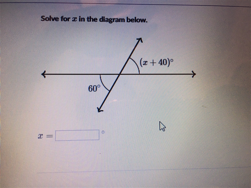 Solve x for the diagram below.-example-1