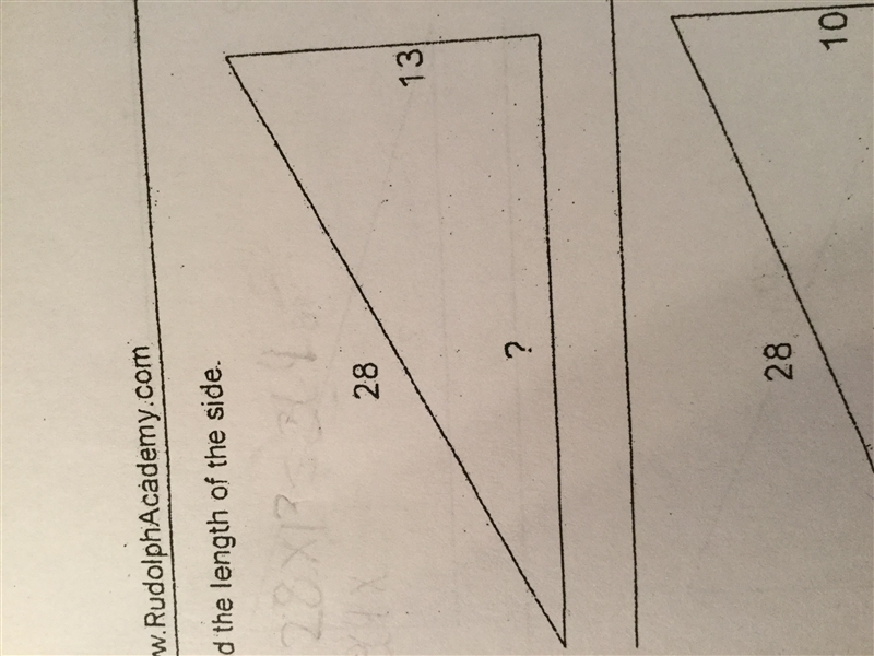 How can I find the answer to a math problem that involves length of side-example-1