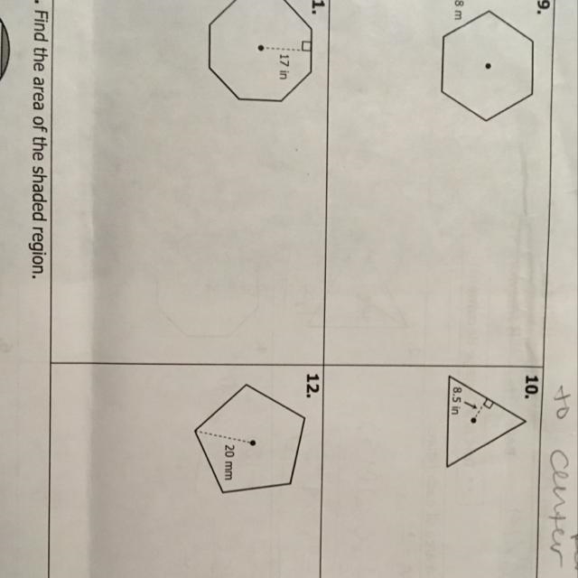 Looking for Area of regular figures ? How to Steps would be appreciated :)-example-1