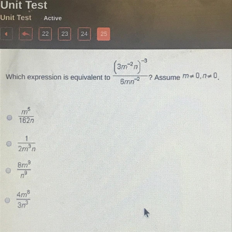 Which expression is equivalent to..? Assume-example-1