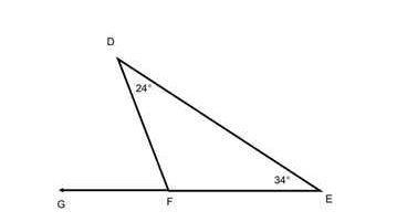 Find the measure of ∠DFG. A)24° B)34° C)58° D)62°-example-1