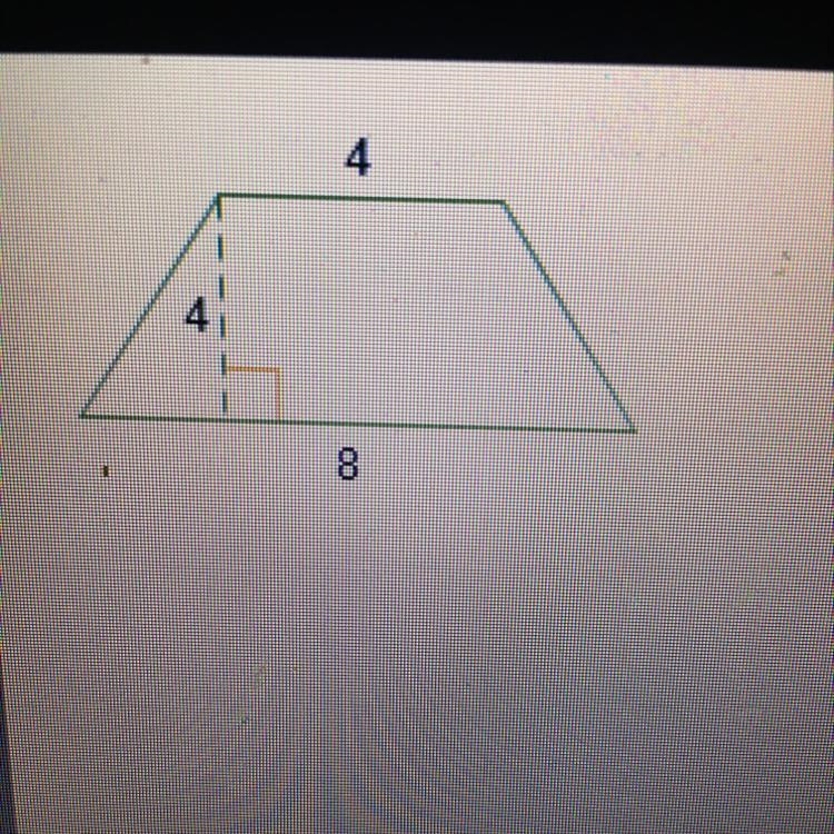 What is the area of the trapezoid? A) 16 square units B) 24 square units C) 32 square-example-1