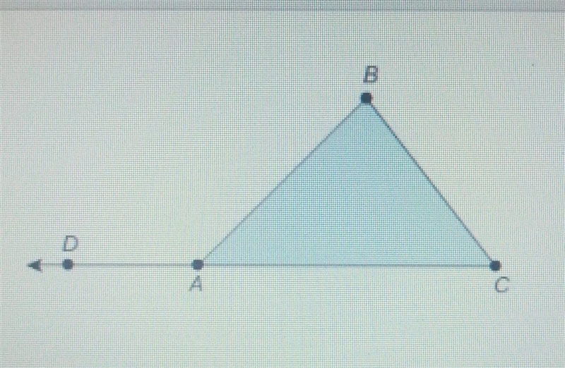 The measure of Angle DAB equals 105°. The measure of Angle ACB equals 35°. What is-example-1