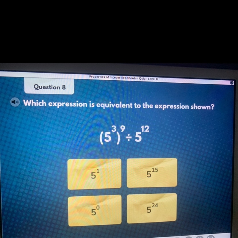 Which expression is equivalent to the expression shown? Need help-example-1