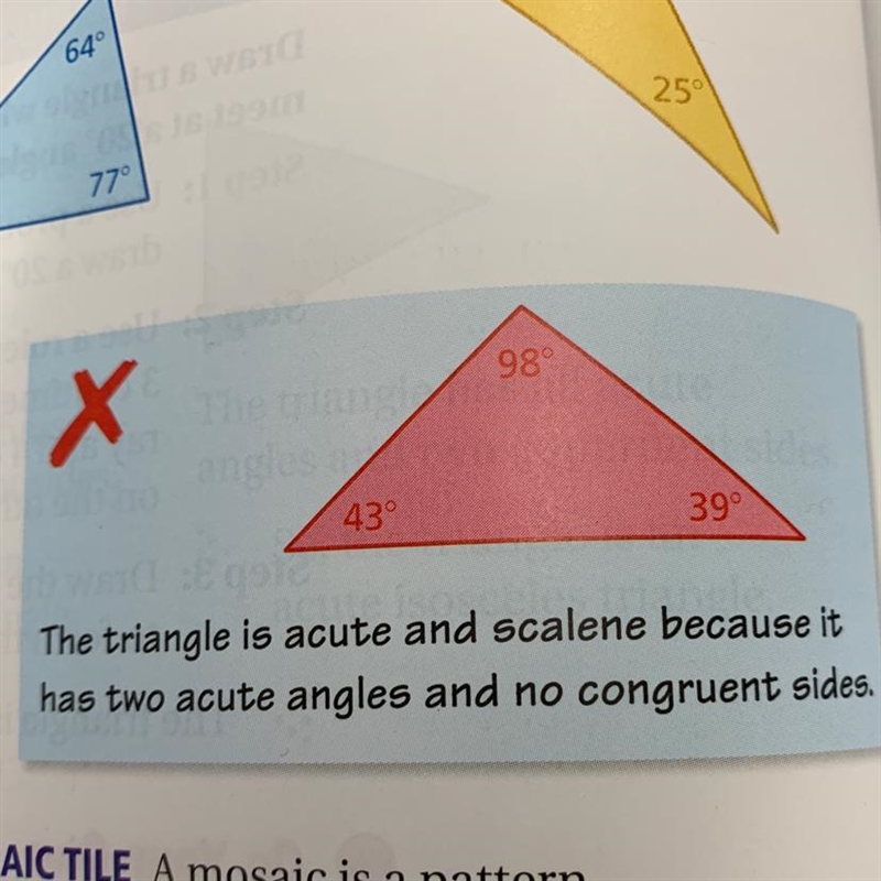 Describe and correct the error in classifying the triangle-example-1