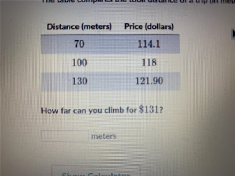 the price of a climbing trip to mount kilimanjaro includes an initial fee plus a constant-example-1