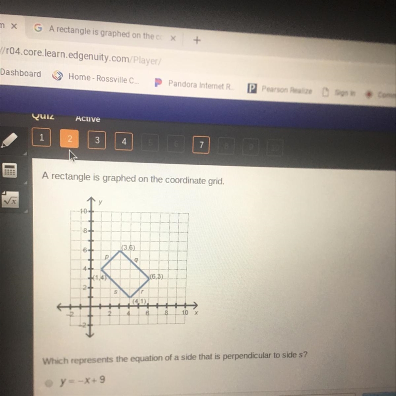 A rectangle is graphed on the coordinate grid. which represents the equation of a-example-1