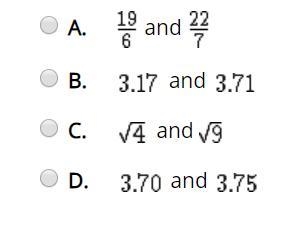 Which two rational numbers does √14 lie between?-example-1