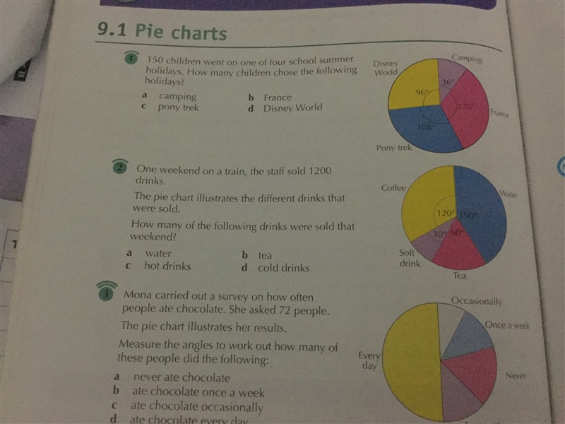 Question 1 and 3 Pie charts-example-1