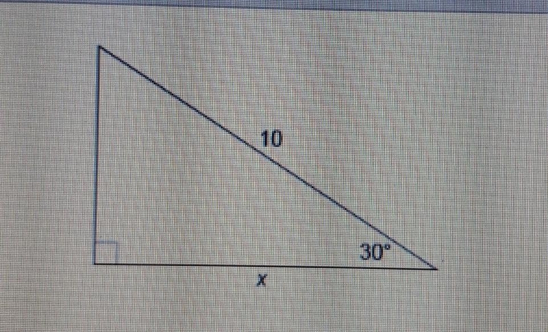 HELP!! what is the value of x in this figure? 5 5 √(2) 5 √(3) (10 √(3) )/(3) ​-example-1