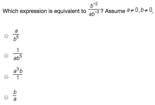 Which expression is equivalent to ? Assume-example-1