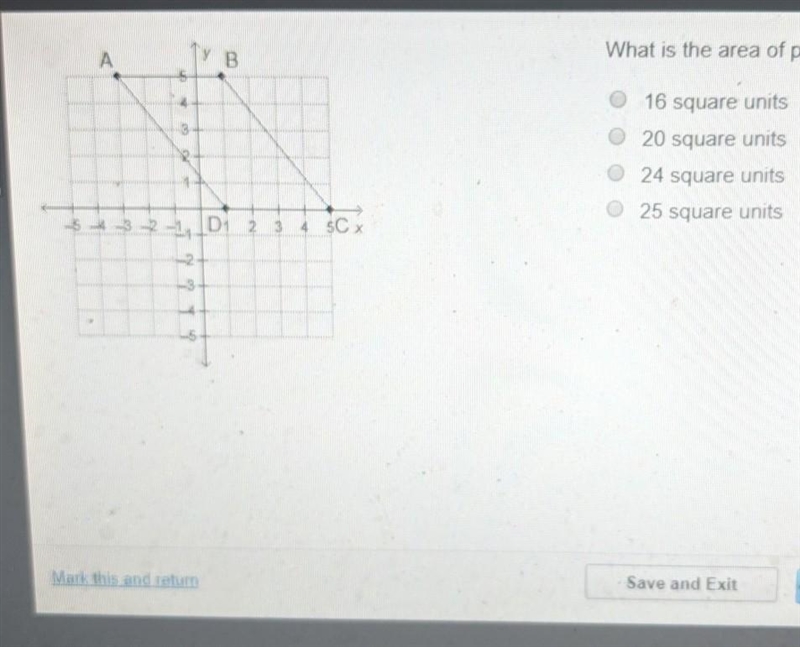 What is the area of parallelagram ABCD ​-example-1