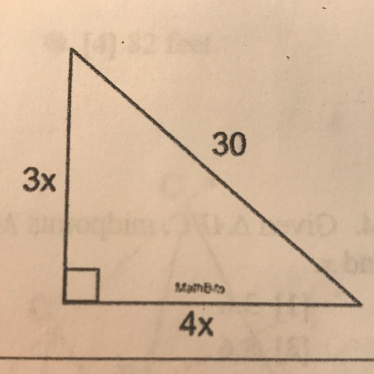 Give the diagram shown at the right, find the value of 3x. Pls help!!-example-1