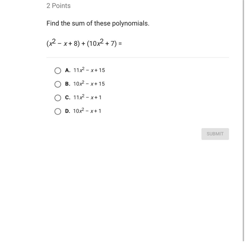 Find the sum of these polynomials-example-1