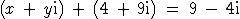 Find the values of x and y in the following equation. A. x = 5 and y = 13 B. x = 9 and-example-1