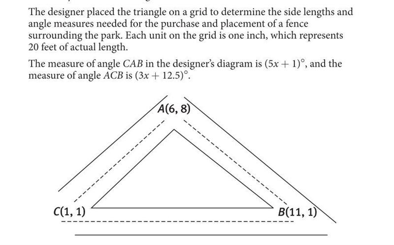 The city council is planning a new city park on a triangular plot of land formed by-example-1