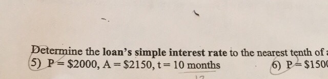 Determine the loans and simple interest rate to the nearest 10th of a percent. P.S-example-1