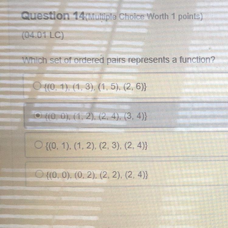 Which set of ordered pairs represents a function?-example-1