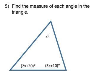 Find the measure of each angle in the triangle.-example-1