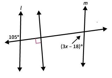 Find the value of x for which ℓ ∥ m. 41 31 35 19-example-1