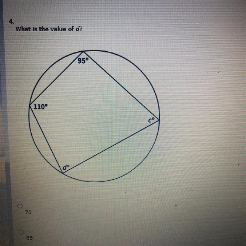 What is the value of d? Answer options: 70,85, 55, 42.5-example-1