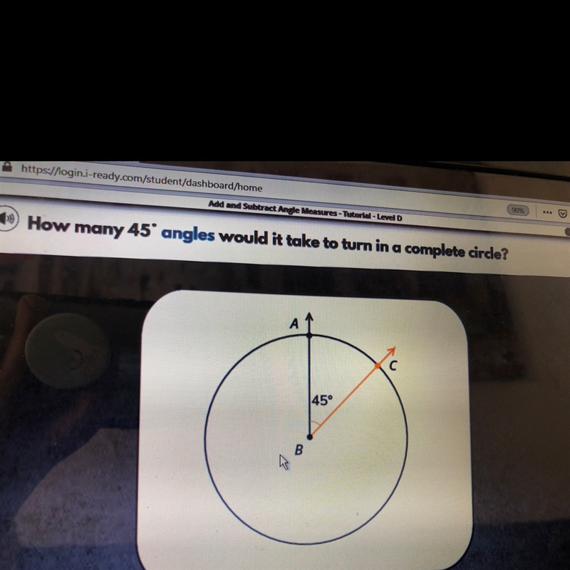 How many 45 angles would it takes to turn in a complete circle-example-1