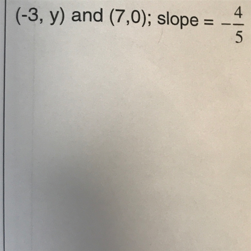 Hey guys! Pls. Help me to solve this. Find the x or y value given the slope.-example-1