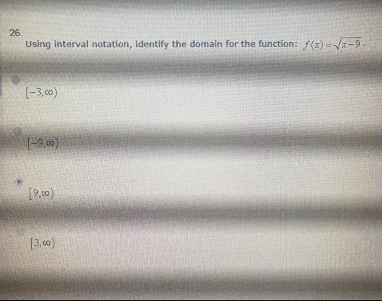 Identify the domain for the function!!! 10 points. Help needed-example-1