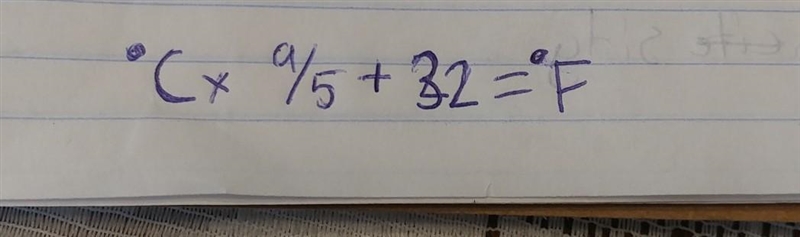 Formulas, what does the °C× 9/5 mean? ​-example-1