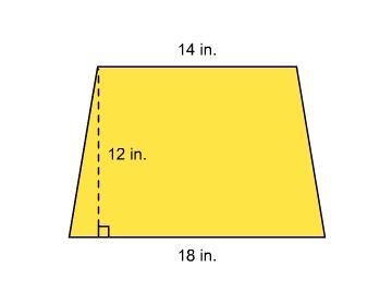 What is the area of the trapezoid? 168 square inches 192 square inches 44 square inches-example-1