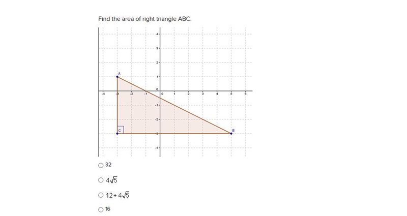 Find the area of right triangle ABC.-example-1