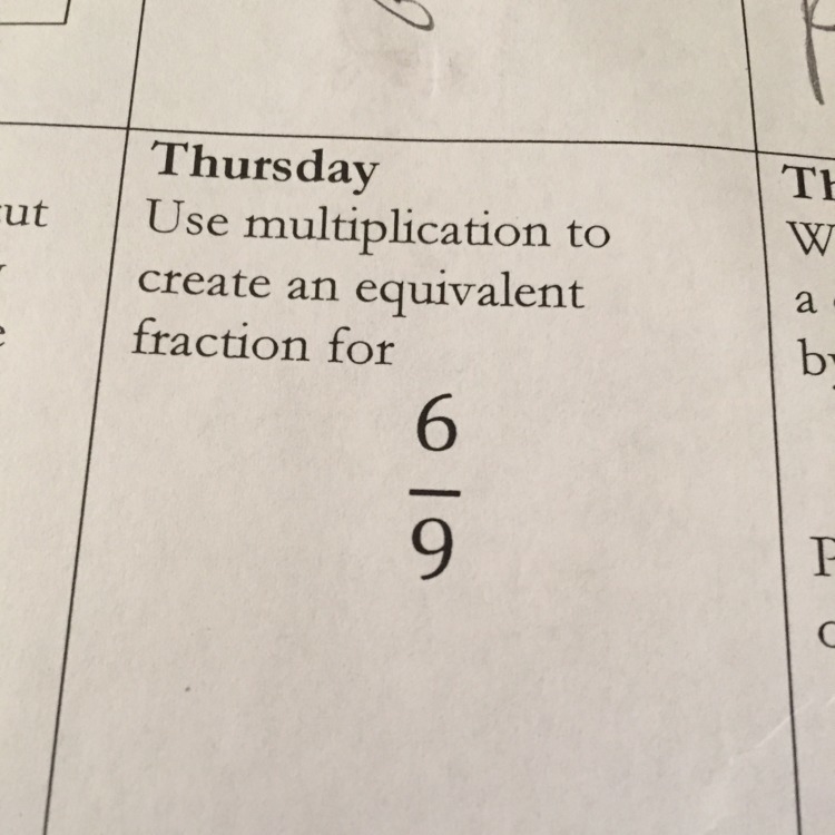 Use multiplication to create an equivalent fraction for 6/9-example-1