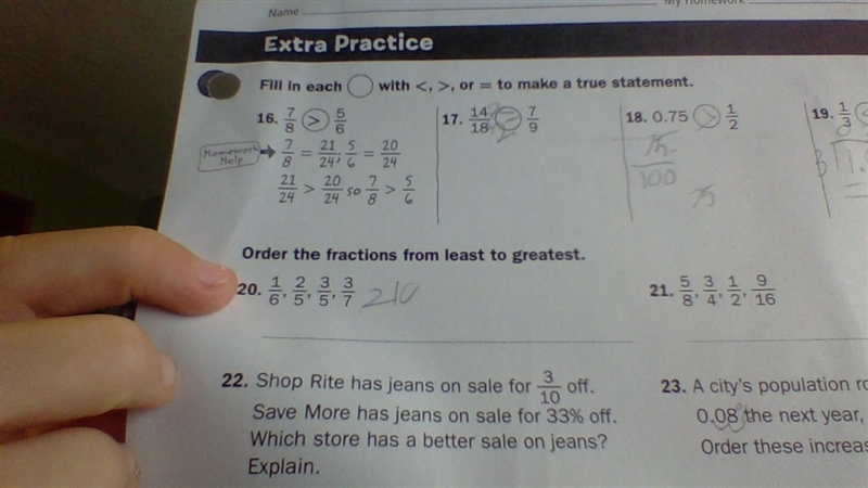 Write in order from least to greatest (question 20.)-example-1