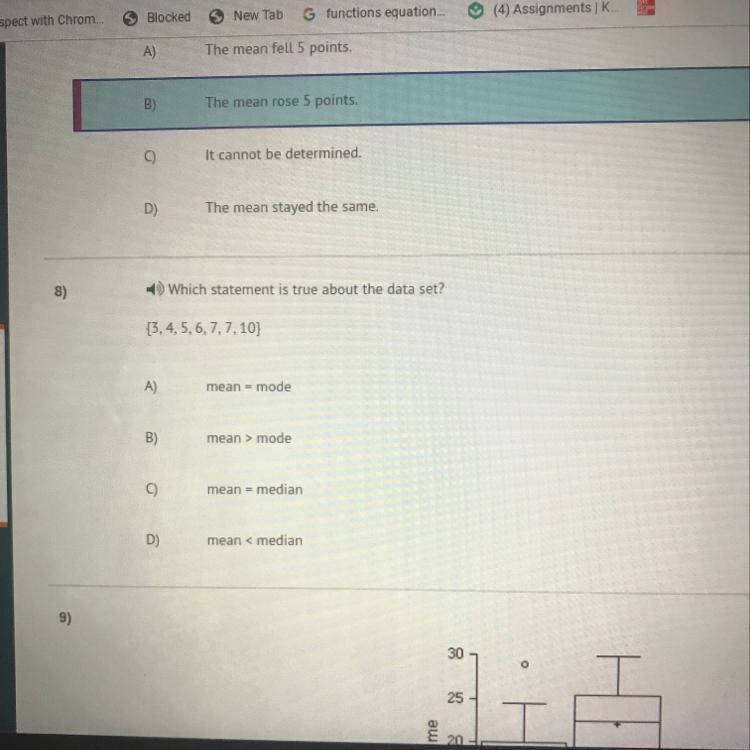 Which statement is true about the data set? [3,4,5,6,7,7,10)-example-1