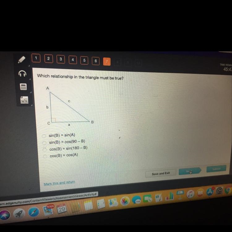 Which relationship in the triangle must be true ?-example-1