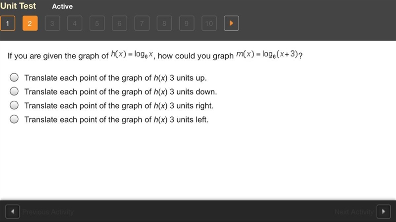 Answer ASAP pls If you are given the graph of h(x)=log6x-example-1