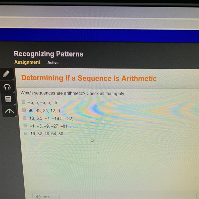 Which sequences are arithmetic?check all that apply.-example-1