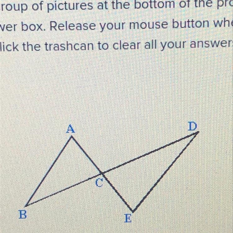 Given: AB II DE, AC = CE Prove: A ABC = A EDC-example-1