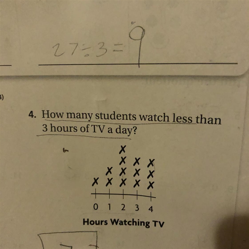 How many students watch less than 3 hours of tv a day-example-1