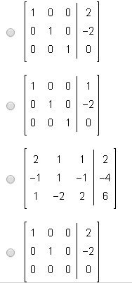 Which matrix represents the solution to the system of equations below?-example-2